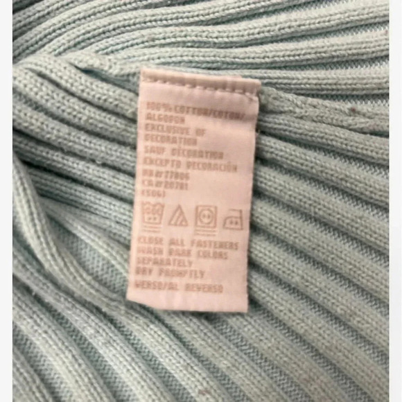 Tommy Hilfiger Vintage Ribbed Fitted Blue White Sweater Size Large - Picture 8 of 10